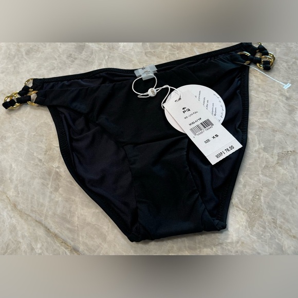NWT Pilyq Black Gold Link Bikini Swim Bottoms Size XS Style Full‎ - Picture 5 of 9